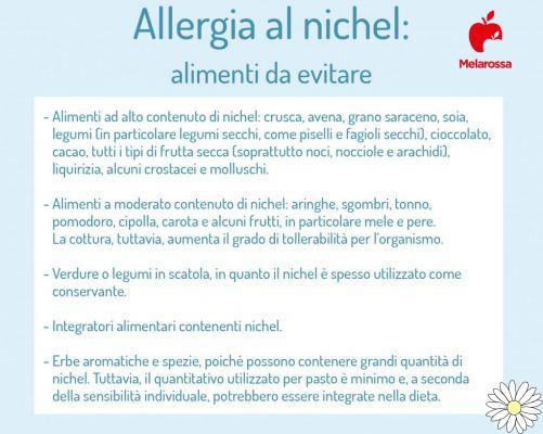 Alergia al níquel: qué es, síntomas, diagnóstico, alimentos a evitar, tratamientos y ejemplo de menú