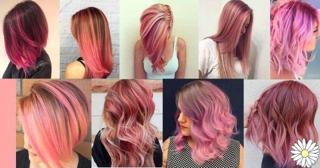 43 ideias de capelli rosa pastel. Meches, Shatush, colpi di sole e Balayage
