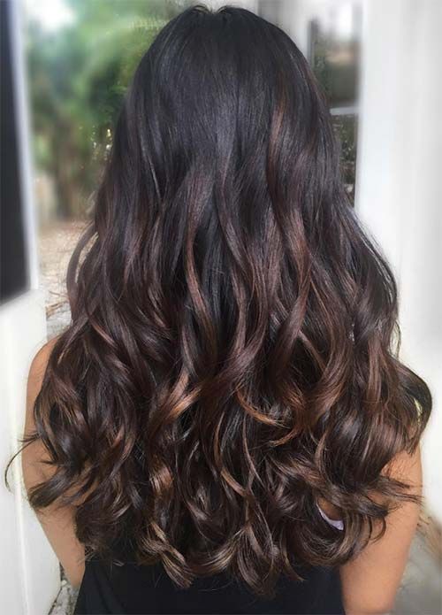 100 Shades of dark hair: black, red and brown. Photos and ideas